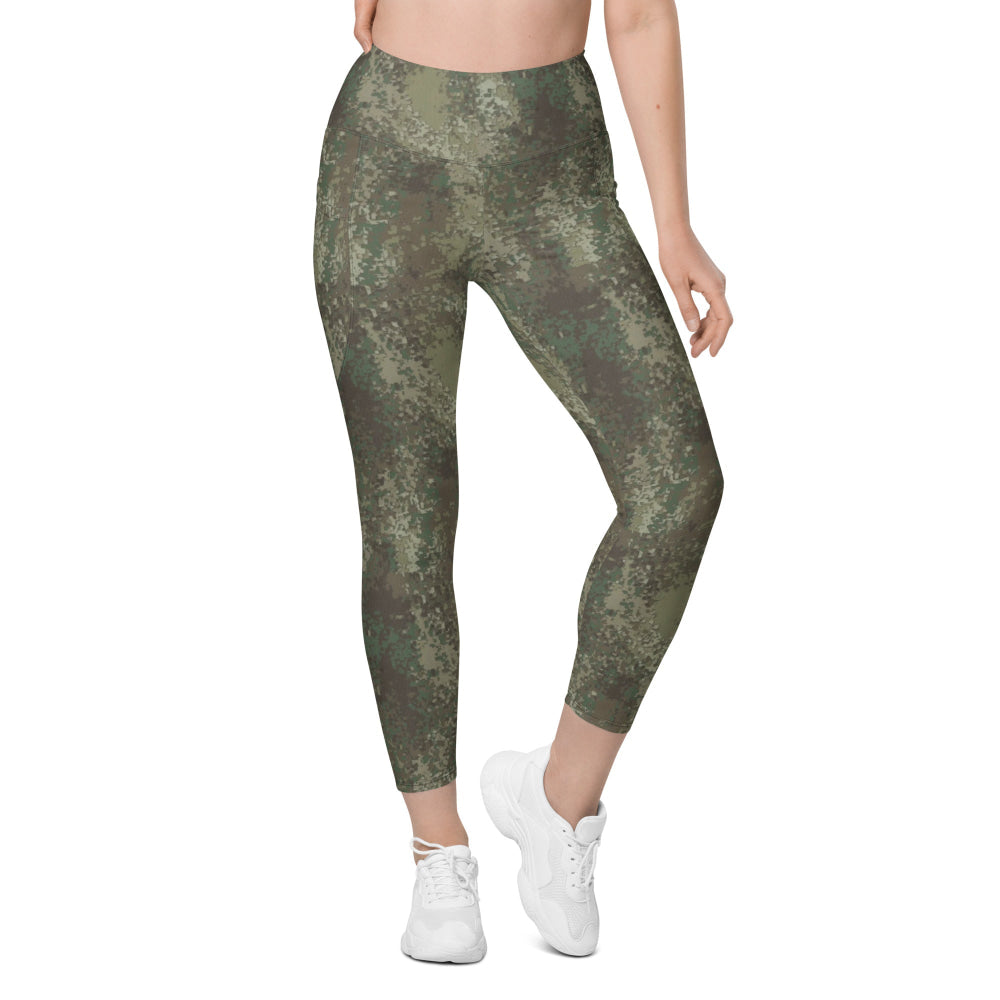 New Zealand Multi-Terrain Camouflage Uniform (MCU) CAMO Leggings with pockets - Womens With Pockets