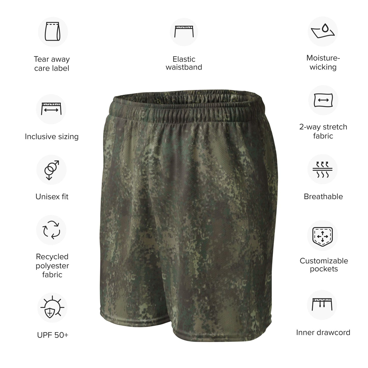 New Zealand Multi-Terrain Camouflage Uniform (MCU) CAMO Unisex mesh shorts - Mesh Shorts