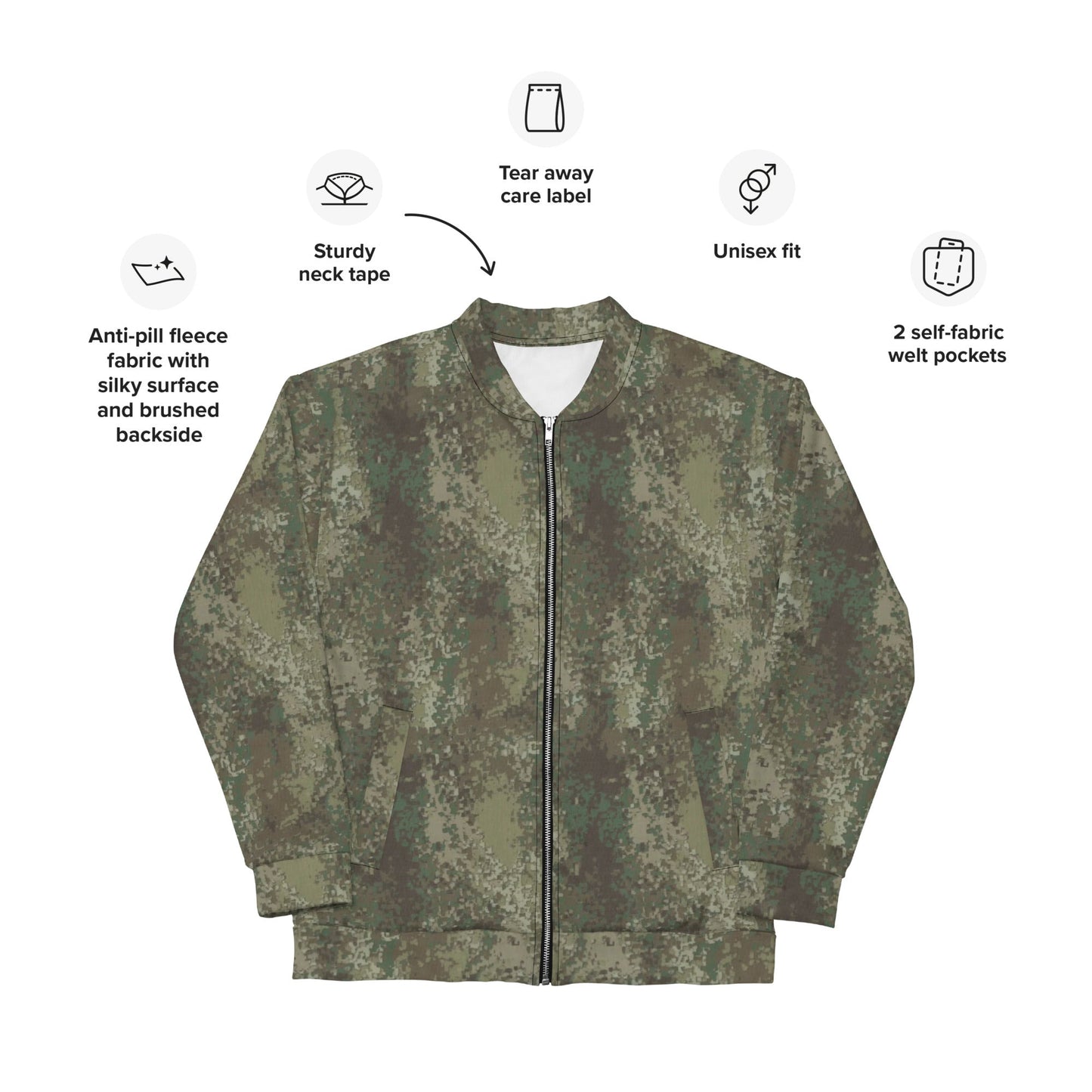 New Zealand Multi-Terrain CAMO Unisex Bomber Jacket - Jackets