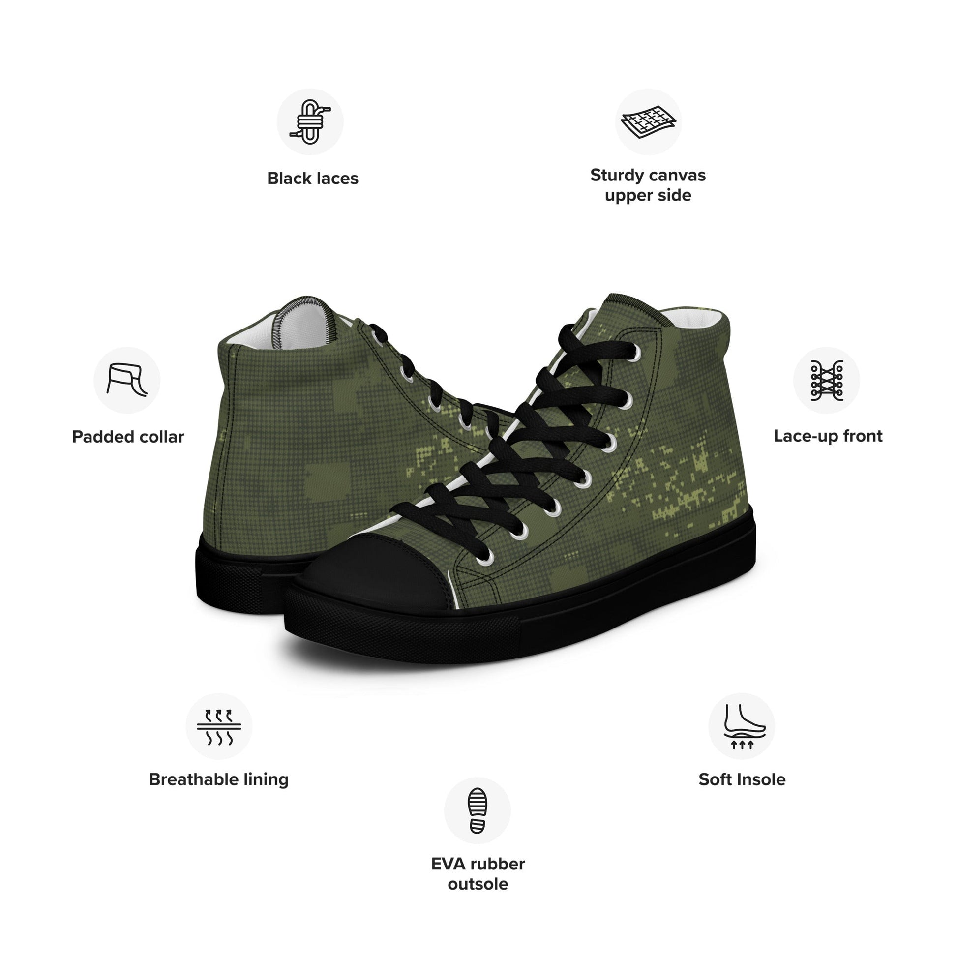 Night Desert Honeycomb CAMO Mens High-Top Canvas Shoes