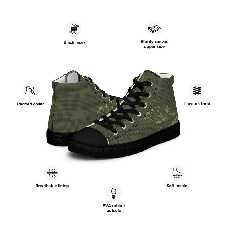 Night Desert Honeycomb CAMO Mens High-Top Canvas Shoes