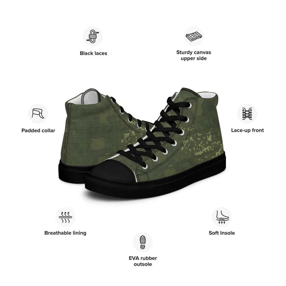 Night Desert Honeycomb CAMO Men’s high top canvas shoes - Mens High Top Canvas Shoes