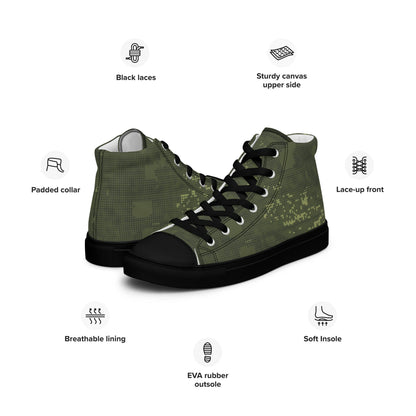 Night Desert Honeycomb CAMO Men’s high top canvas shoes - Mens High Top Canvas Shoes