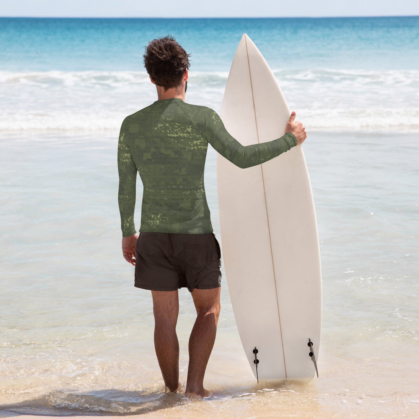 Night Desert Honeycomb CAMO Mens Long-Sleeve Rash Guard