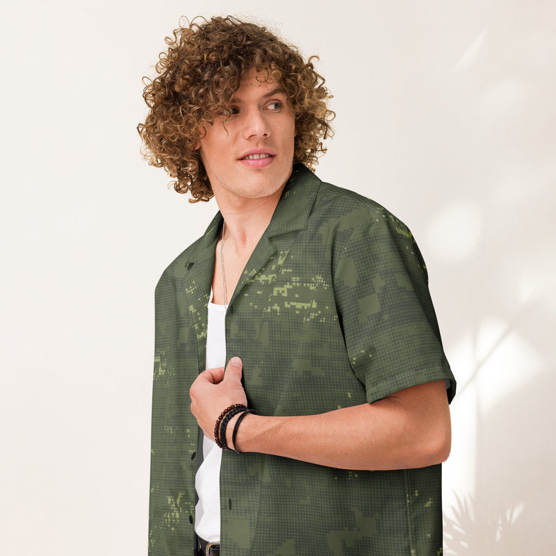 Night Desert Honeycomb CAMO Unisex Short-Sleeve Button Shirt - Button-Up