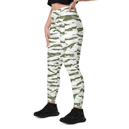 Noorvik Arctic Tiger Stripe CAMO Leggings with pockets - Womens With Pockets