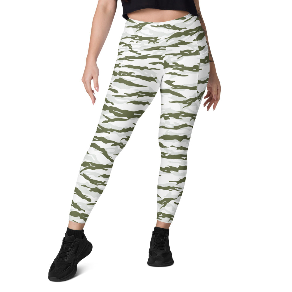 Noorvik Arctic Tiger Stripe CAMO Leggings with pockets - Womens With Pockets