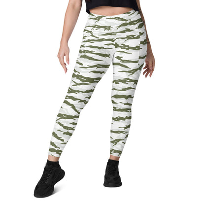 Noorvik Arctic Tiger Stripe CAMO Leggings with pockets - Womens With Pockets