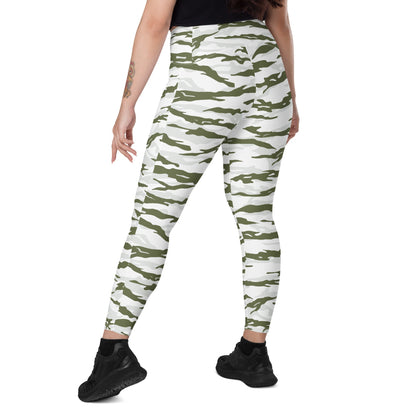 Noorvik Arctic Tiger Stripe CAMO Leggings with pockets - Womens With Pockets