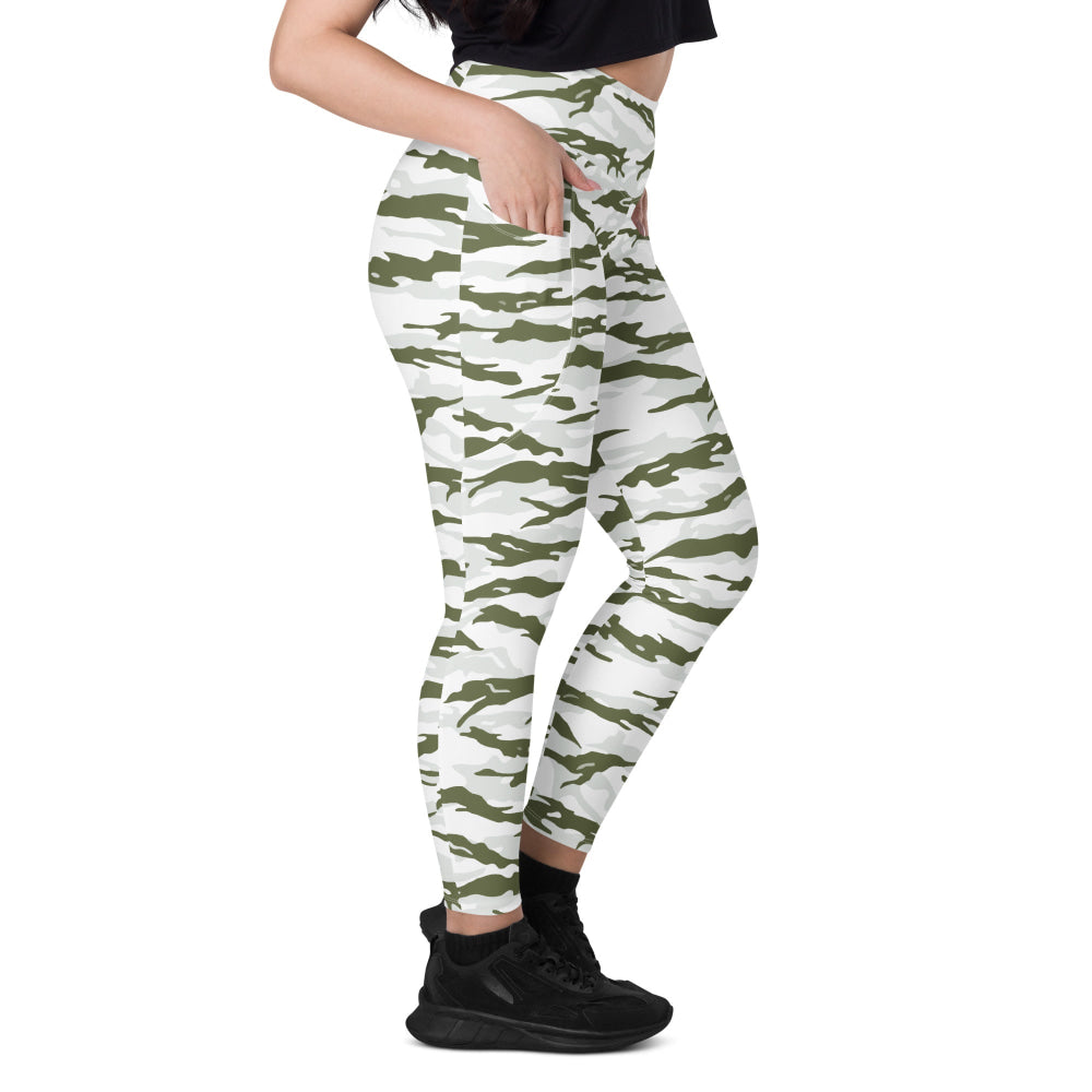 Noorvik Arctic Tiger Stripe CAMO Leggings with pockets - Womens With Pockets