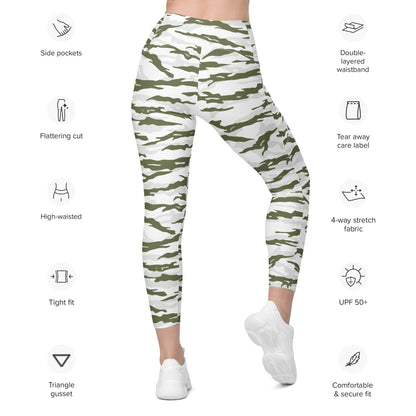 Noorvik Arctic Tiger Stripe CAMO Leggings with pockets - Womens With Pockets