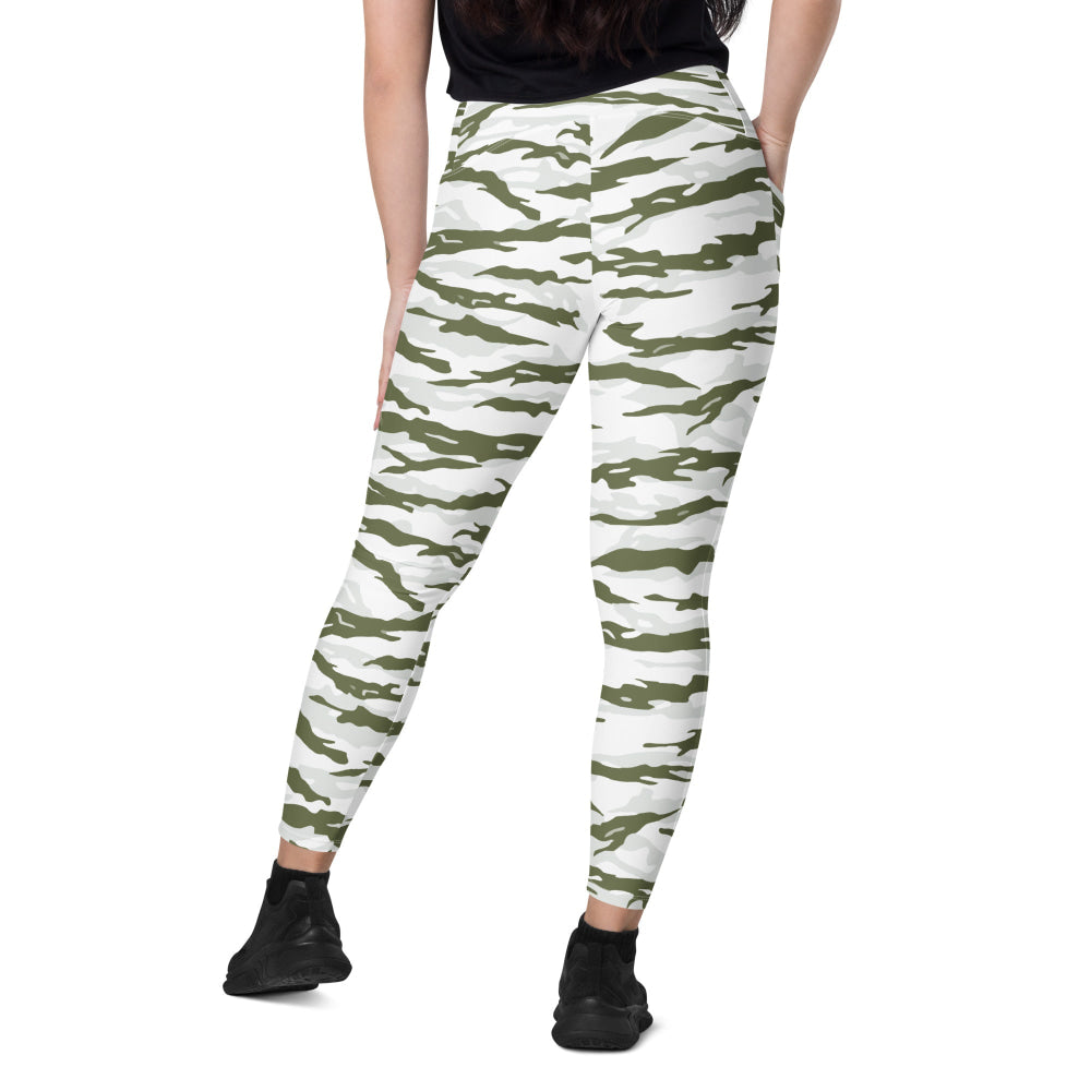 Noorvik Arctic Tiger Stripe CAMO Leggings with pockets - Womens With Pockets