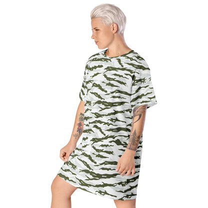 Noorvik Arctic Tiger Stripe CAMO T-shirt dress - Womens T-Shirt Dress