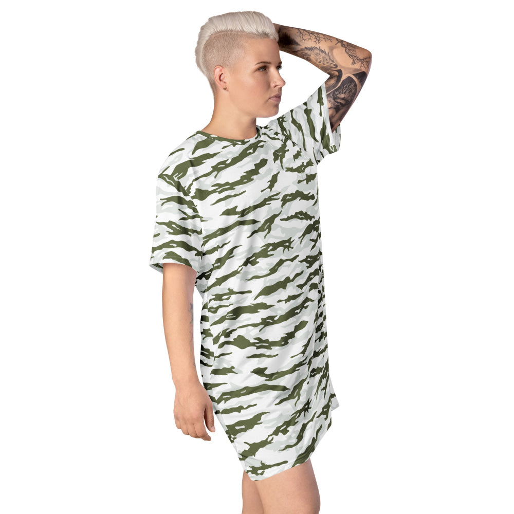 Noorvik Arctic Tiger Stripe CAMO T-shirt dress - Womens T-Shirt Dress