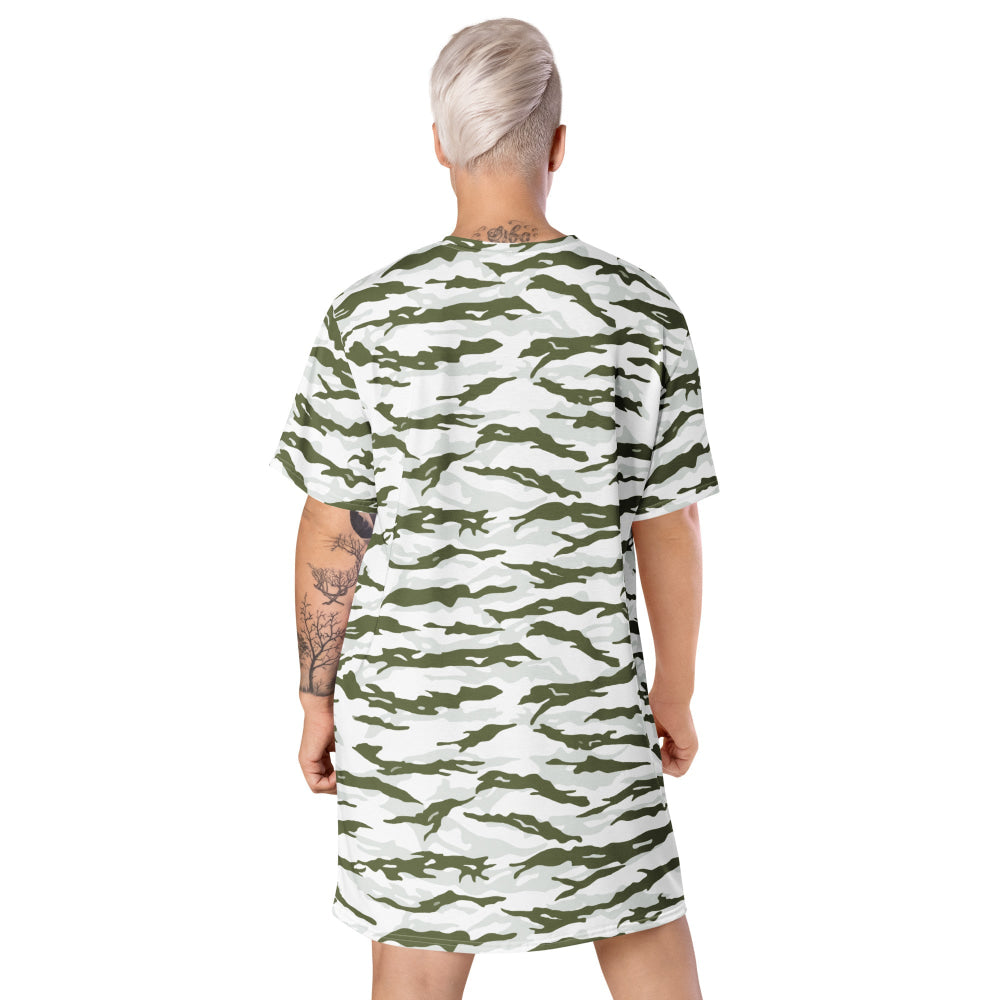 Noorvik Arctic Tiger Stripe CAMO T-shirt dress - Womens T-Shirt Dress