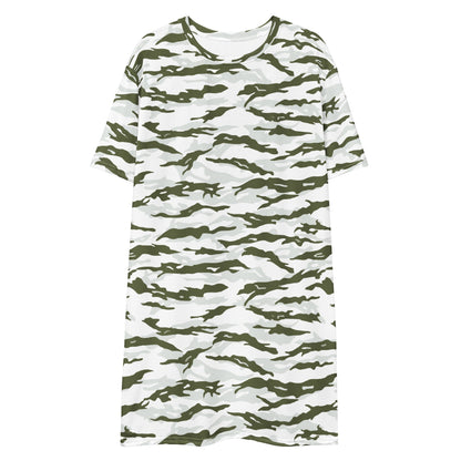 Noorvik Arctic Tiger Stripe CAMO T-shirt dress - Womens T-Shirt Dress