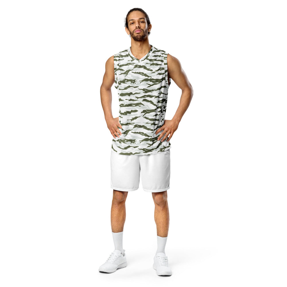 Noorvik Arctic Tiger Stripe CAMO unisex basketball jersey - Unisex Basketball Jersey