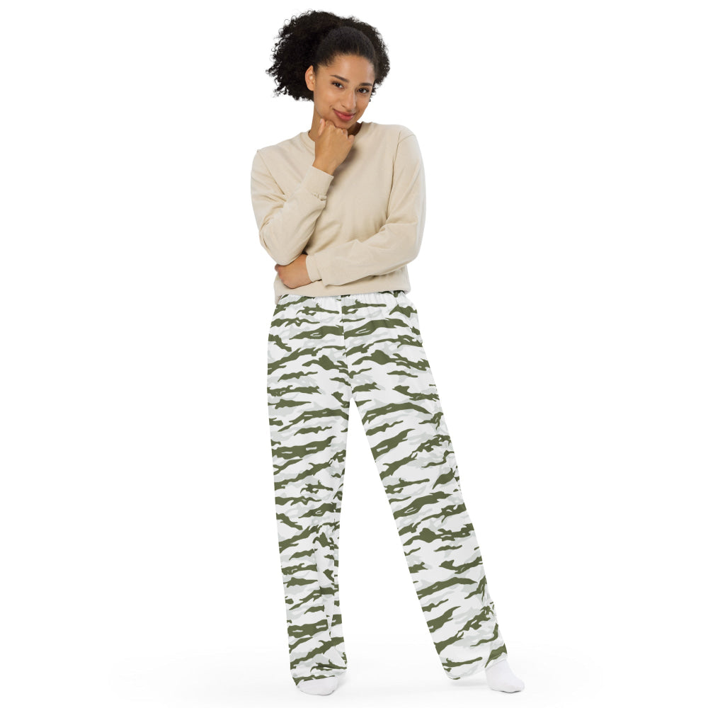 Noorvik Arctic Tiger Stripe CAMO unisex wide-leg pants - Unisex Wide-Leg Pants