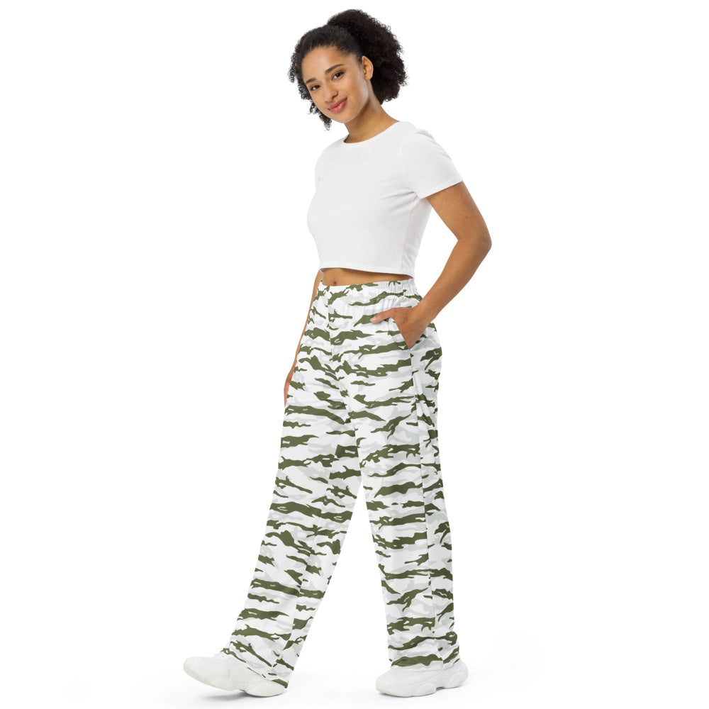 Noorvik Arctic Tiger Stripe CAMO unisex wide-leg pants - Unisex Wide-Leg Pants