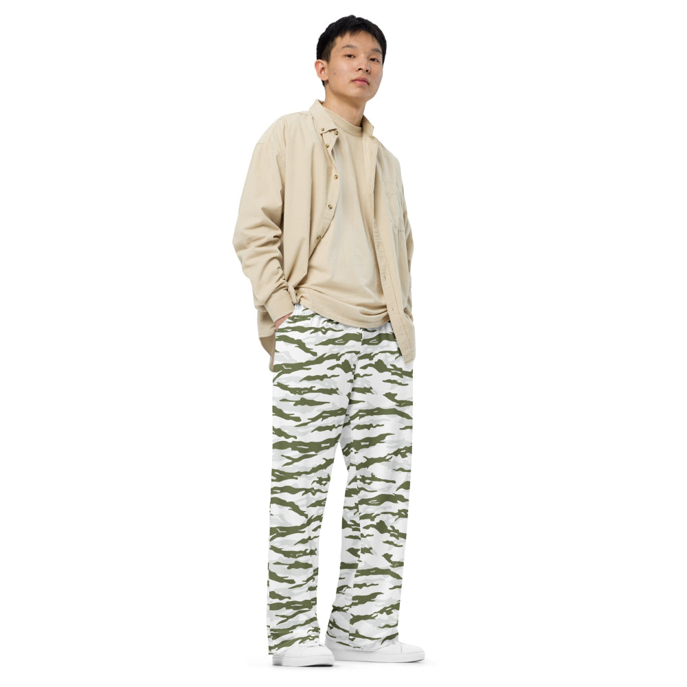 Noorvik Arctic Tiger Stripe CAMO unisex wide-leg pants - Unisex Wide-Leg Pants