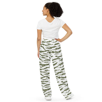 Noorvik Arctic Tiger Stripe CAMO unisex wide-leg pants - Unisex Wide-Leg Pants