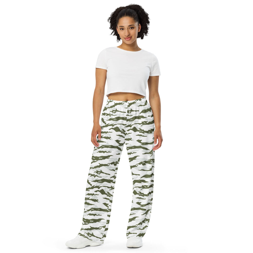 Noorvik Arctic Tiger Stripe CAMO unisex wide-leg pants - Unisex Wide-Leg Pants