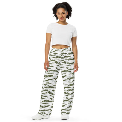 Noorvik Arctic Tiger Stripe CAMO unisex wide-leg pants - Unisex Wide-Leg Pants