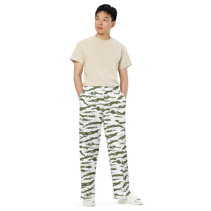 Noorvik Arctic Tiger Stripe CAMO unisex wide-leg pants - Unisex Wide-Leg Pants