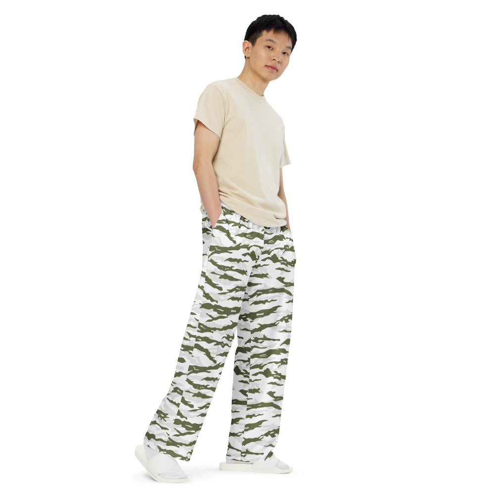 Noorvik Arctic Tiger Stripe CAMO unisex wide-leg pants - Unisex Wide-Leg Pants