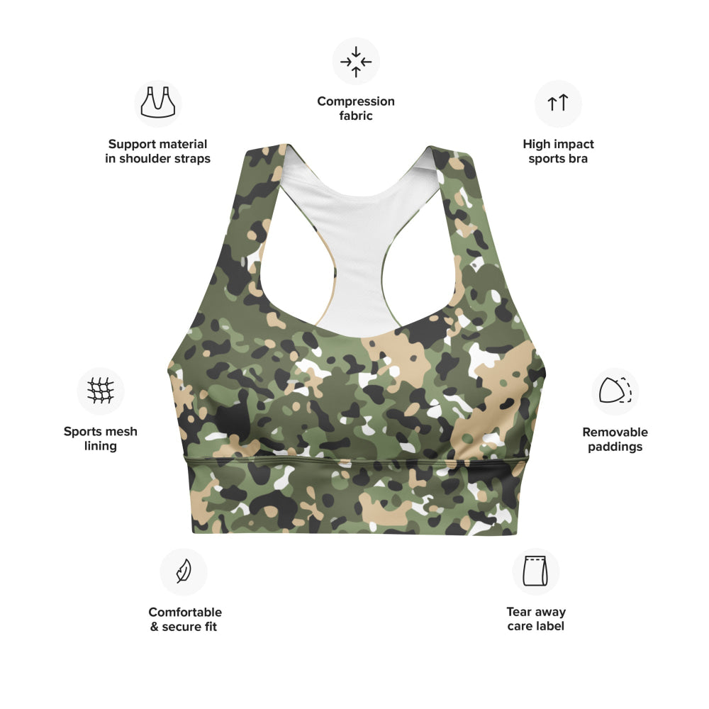 Nordic Combat Uniform CAMO Longline sports bra - Womens Sports Bra