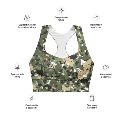 Nordic Combat Uniform CAMO Longline sports bra - Womens Sports Bra