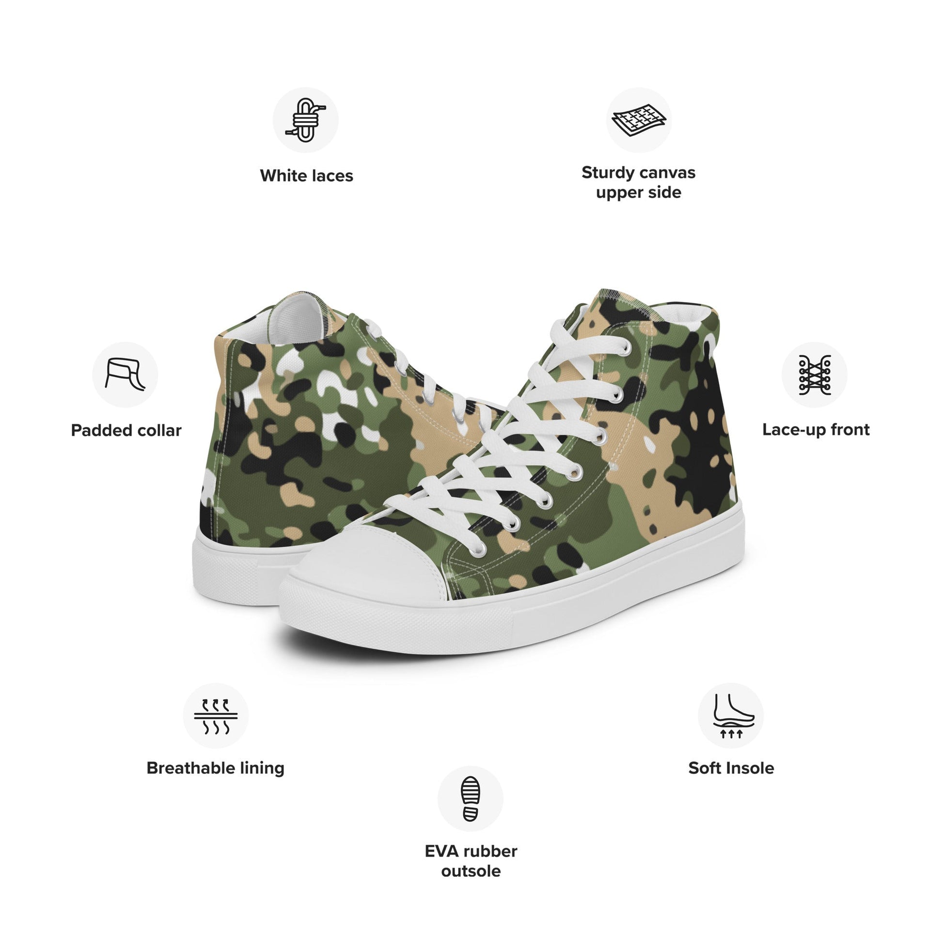 Nordic Combat Uniform CAMO Mens high top canvas shoes - High Top Canvas Shoes