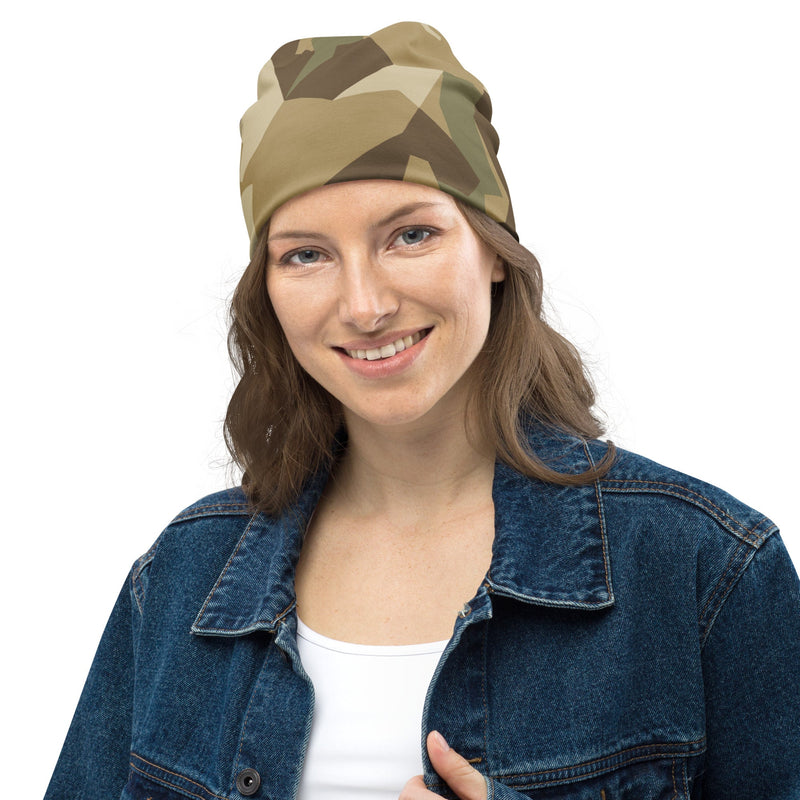 Nordic Leaf Pile Desert CAMO Beanie - Head