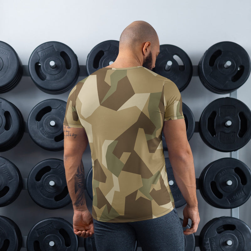 Nordic Leaf Pile Desert CAMO Mens Athletic T-Shirt - Shirt