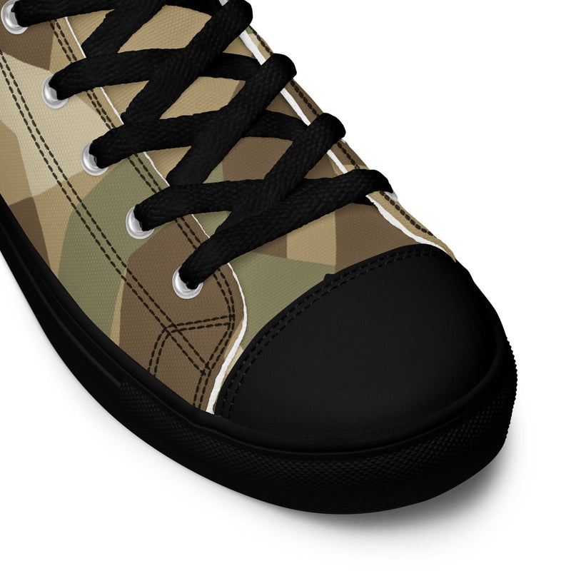 Nordic Leaf Pile Desert CAMO Mens High-Top Canvas Shoes