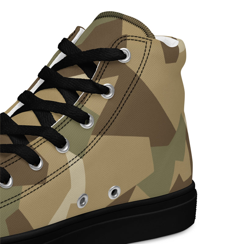 Nordic Leaf Pile Desert CAMO Mens High-Top Canvas Shoes