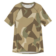 Nordic Leaf Pile Desert CAMO Mens Short-Sleeve Rash Guard - 2XS - SS