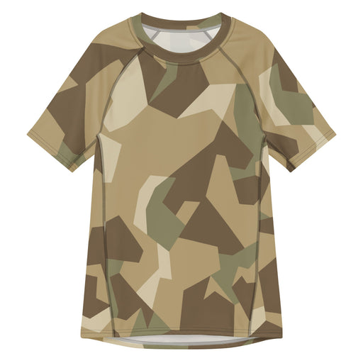 Nordic Leaf Pile Desert CAMO Mens Short-Sleeve Rash Guard - 2XS - SS