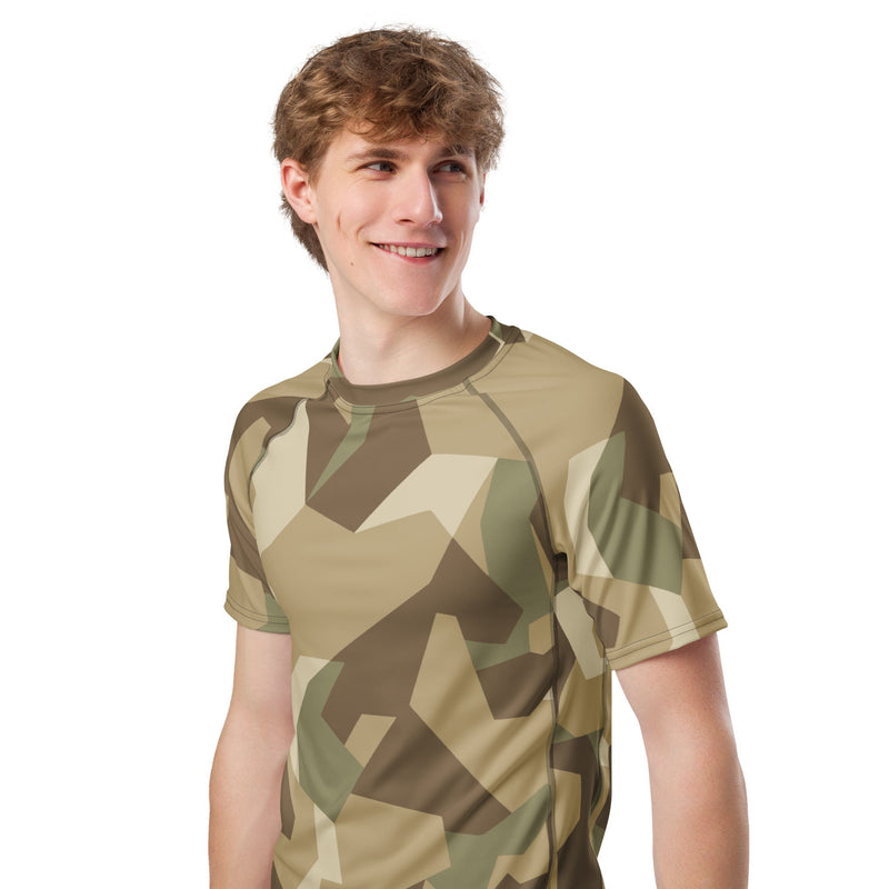 Nordic Leaf Pile Desert CAMO Mens Short-Sleeve Rash Guard - SS