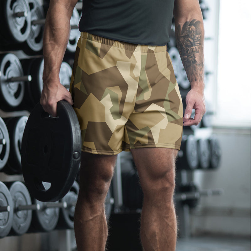 Nordic Leaf Pile Desert CAMO Unisex Athletic Long Shorts - XS