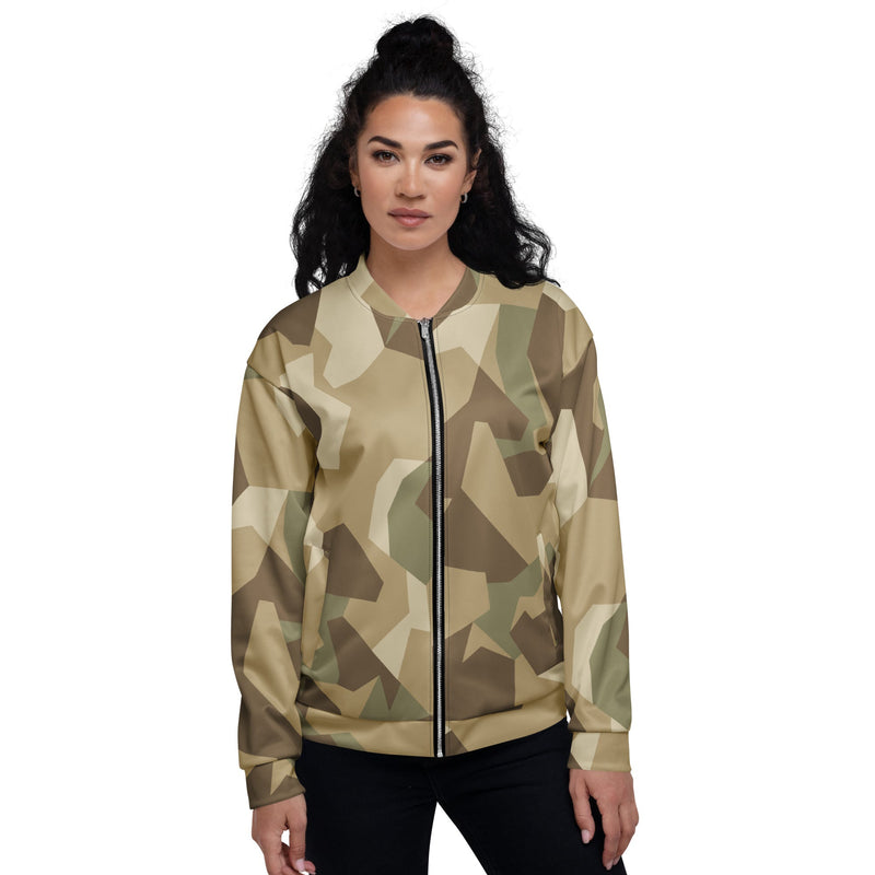 Nordic Leaf Pile Desert CAMO Unisex Bomber Jacket
