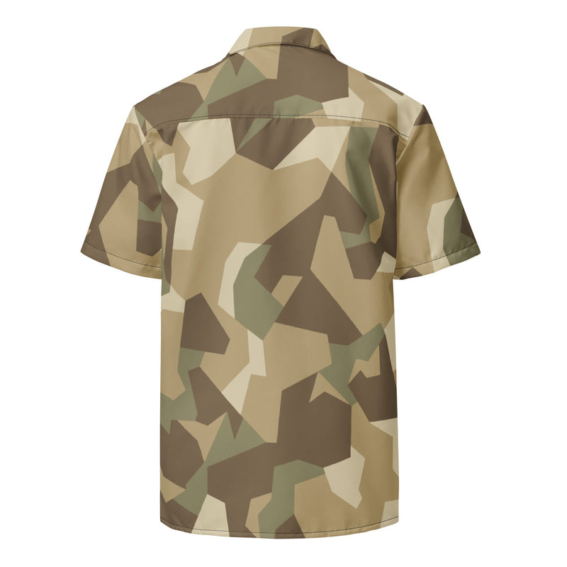 Nordic Leaf Pile Desert CAMO Unisex Short-Sleeve Button Shirt - Button-Up