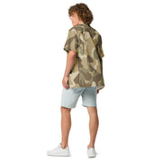 Nordic Leaf Pile Desert CAMO Unisex Short-Sleeve Button Shirt - Button-Up