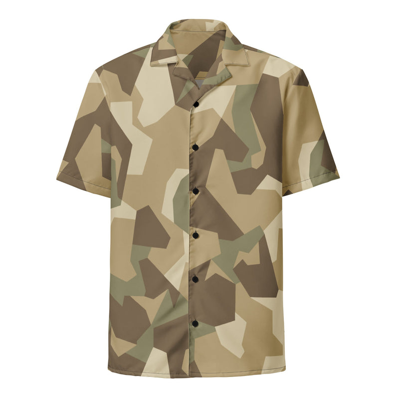 Nordic Leaf Pile Desert CAMO Unisex Short-Sleeve Button Shirt - Button-Up
