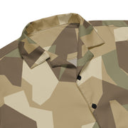 Nordic Leaf Pile Desert CAMO Unisex Short-Sleeve Button Shirt - Button-Up