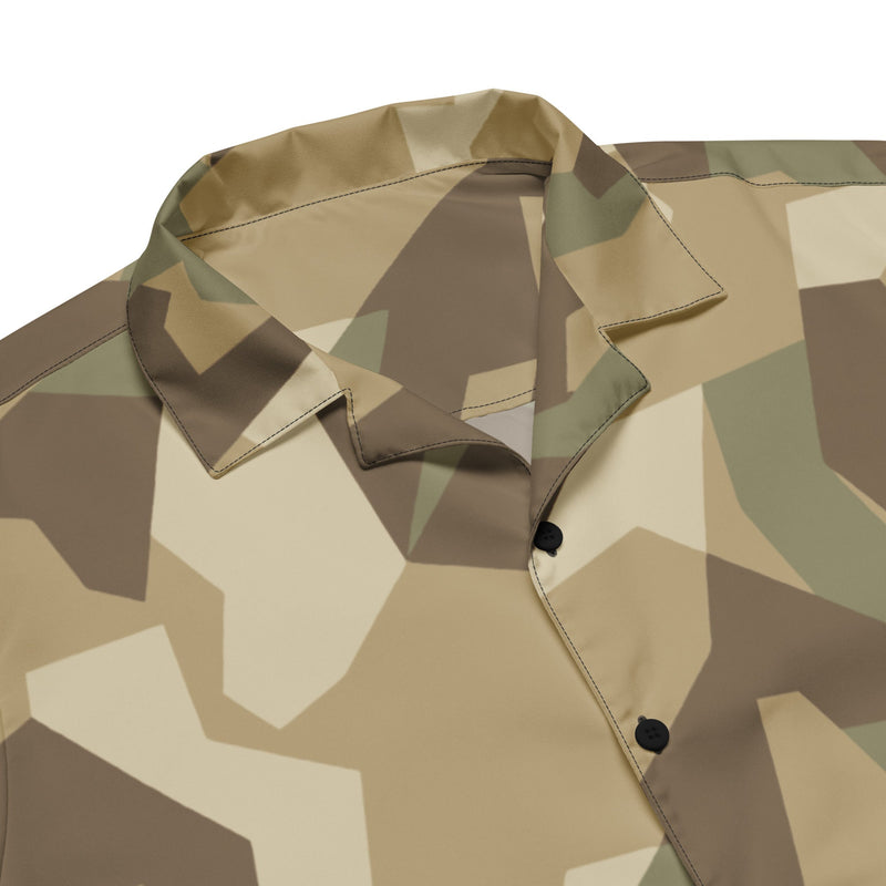 Nordic Leaf Pile Desert CAMO Unisex Short-Sleeve Button Shirt - Button-Up