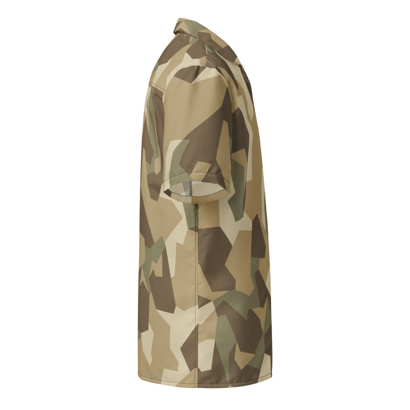 Nordic Leaf Pile Desert CAMO Unisex Short-Sleeve Button Shirt - Button-Up