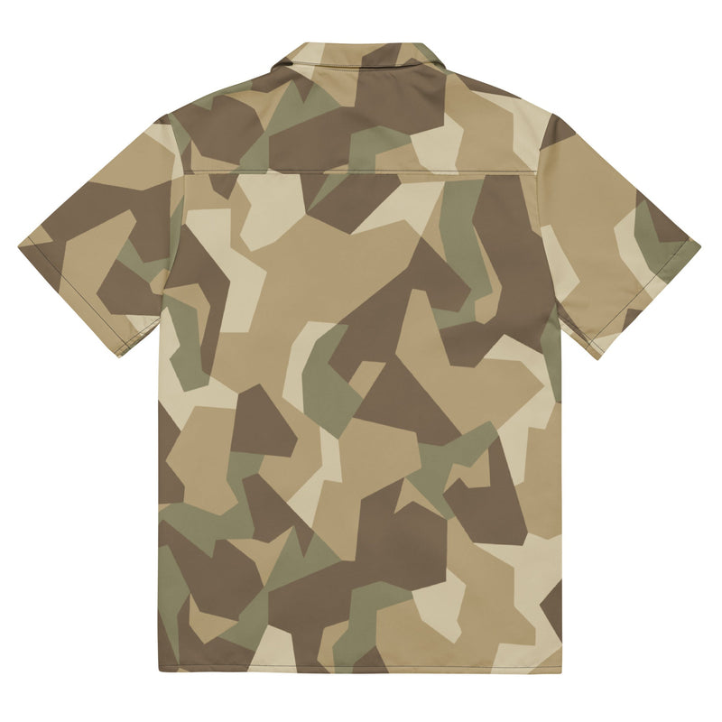 Nordic Leaf Pile Desert CAMO Unisex Short-Sleeve Button Shirt - Button-Up