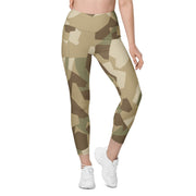 Nordic Leaf Pile Desert CAMO Womens Leggings with Pockets - Women