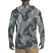 Nordic Leaf Pile Urban CAMO Mens Sunscreen Sports Hoodie With Thumb Holes